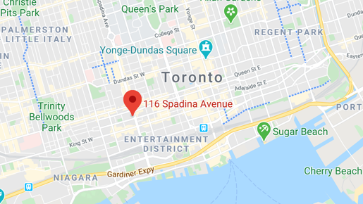 Google Map of 116 Spadina Ave, Toronto, ON